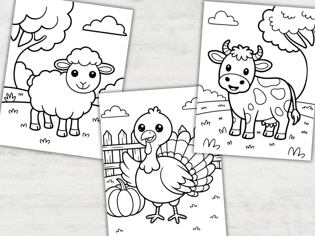 Farm Animal Coloring Pages for Kids (30 Printable PDF Pages) StoryPop Printables
