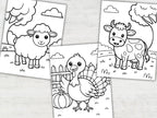 Farm Animal Coloring Pages for Kids (30 Printable PDF Pages) StoryPop Printables