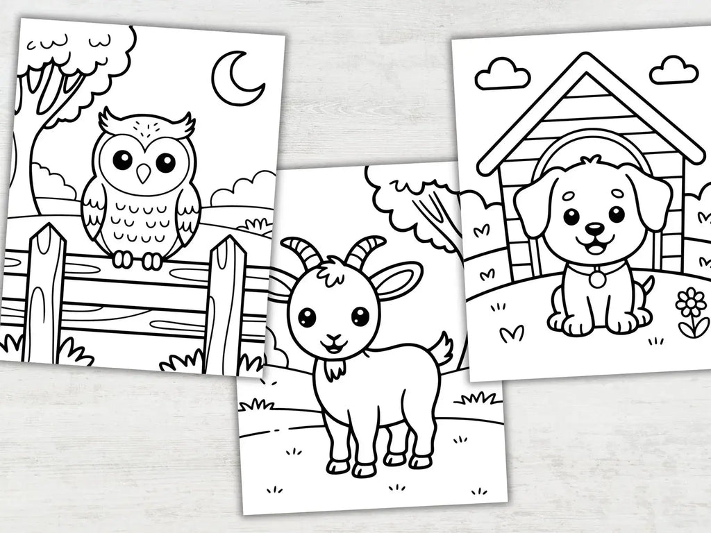Farm Animal Coloring Pages for Kids (30 Printable PDF Pages) StoryPop Printables