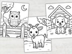 Farm Animal Coloring Pages for Kids (30 Printable PDF Pages) StoryPop Printables