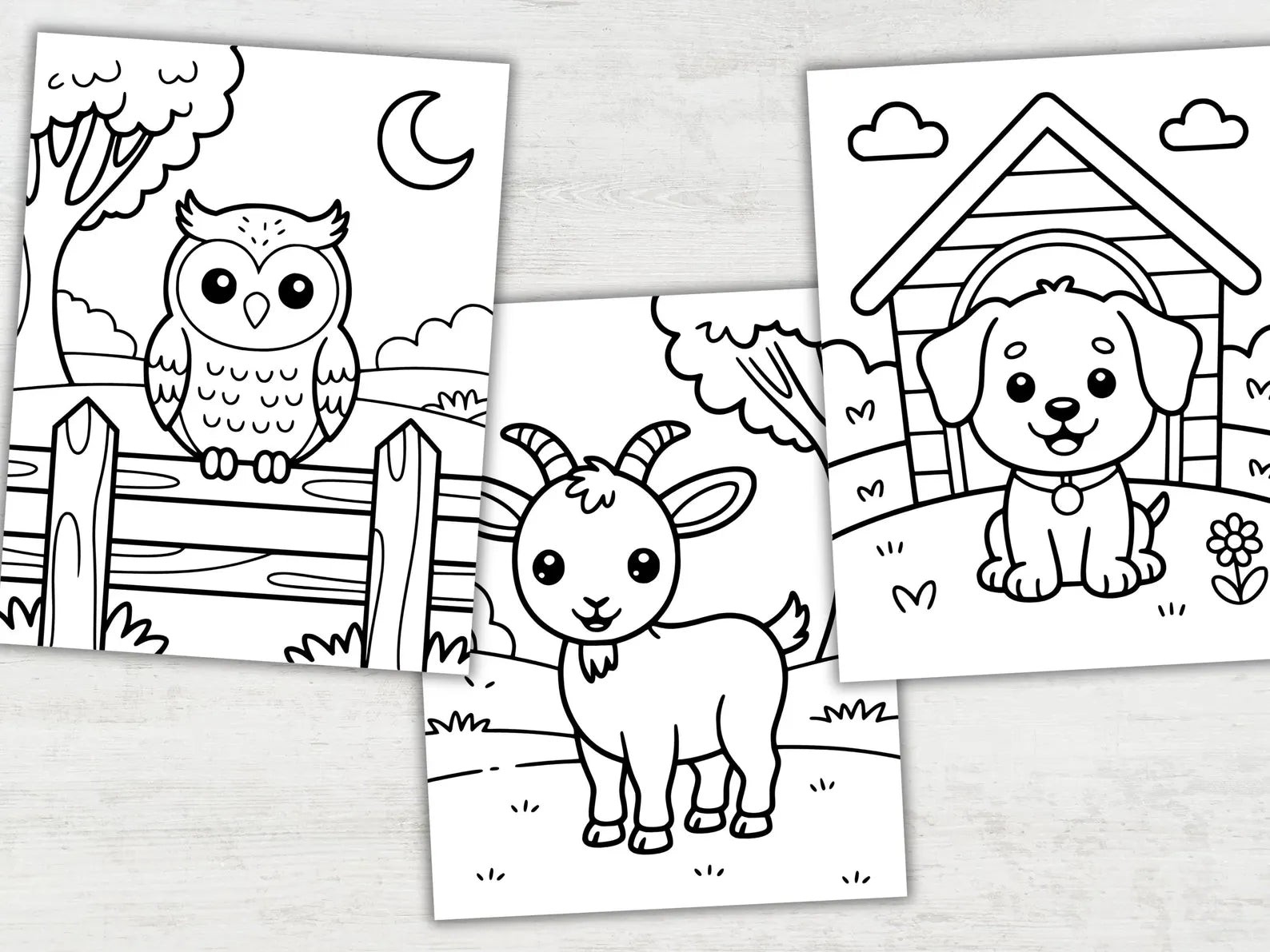 Farm Animal Coloring Pages for Kids (30 Printable PDF Pages)