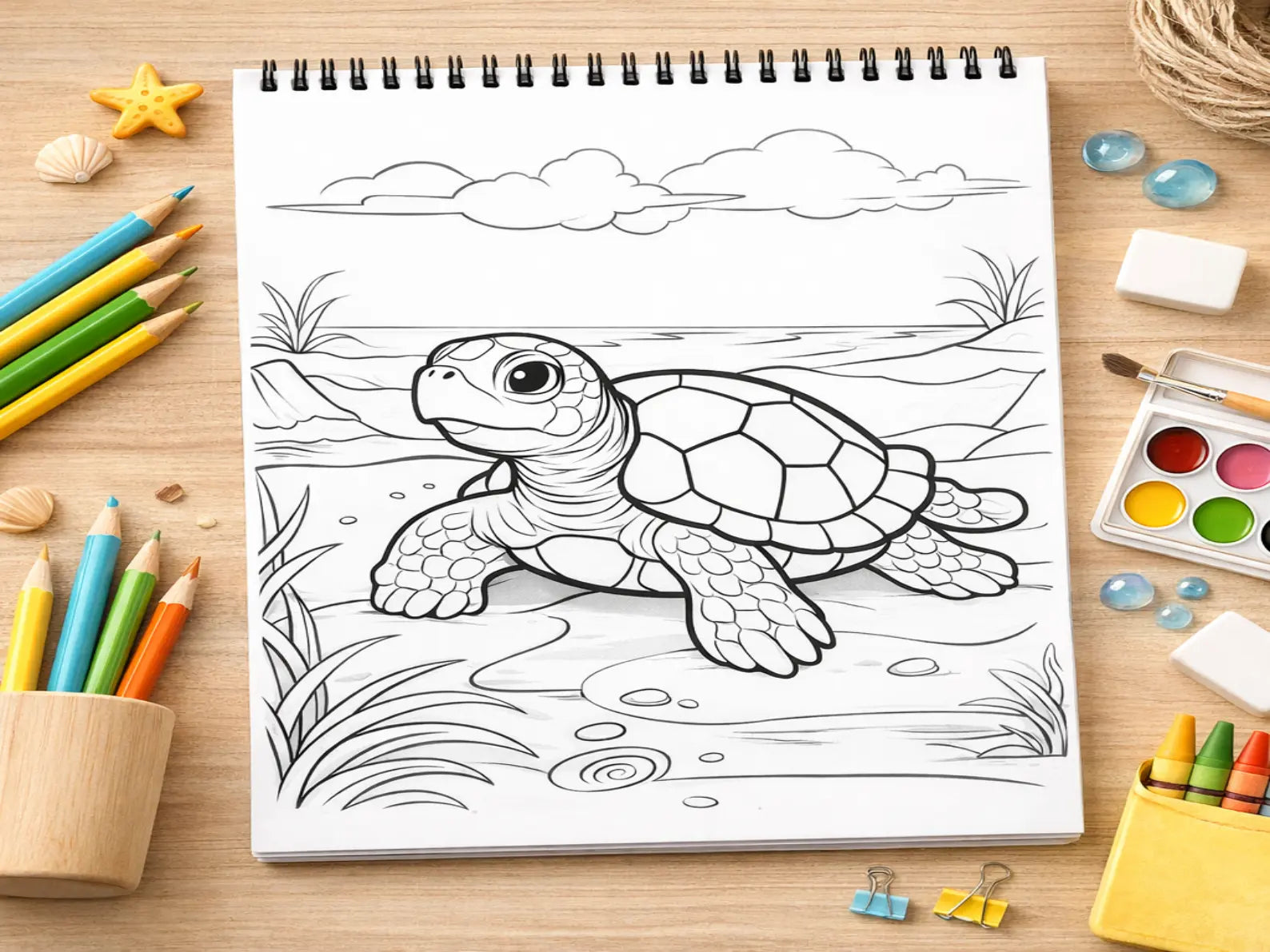 100 Ocean Coloring Pages for Kids (Printable PDF Bundle) StoryPop Printables