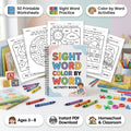 50 Pages Sight Word Color by Word Activity Book - Preschool & Kindergarten