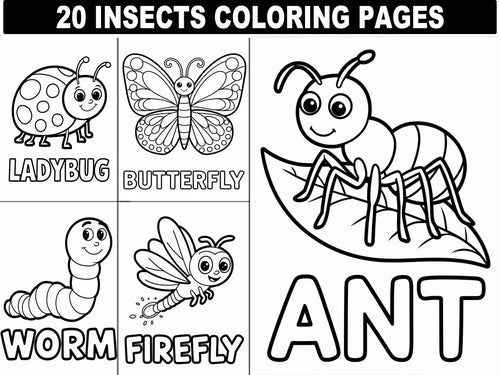 20 Insects Coloring Pages for Kids (Printable PDF – Bugs & Nature Theme) StoryPop Printables