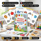 50 Pages Shadow Matching Worksheets for Kids Ages 3–8