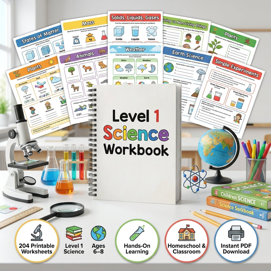 204 Pages Level 1 Science Workbook