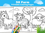 Farm Animal Coloring Pages for Kids (30 Printable PDF Pages) StoryPop Printables
