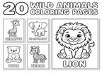 20 Wild Animals Coloring Pages for Kids (Printable PDF Bundle) StoryPop Printables
