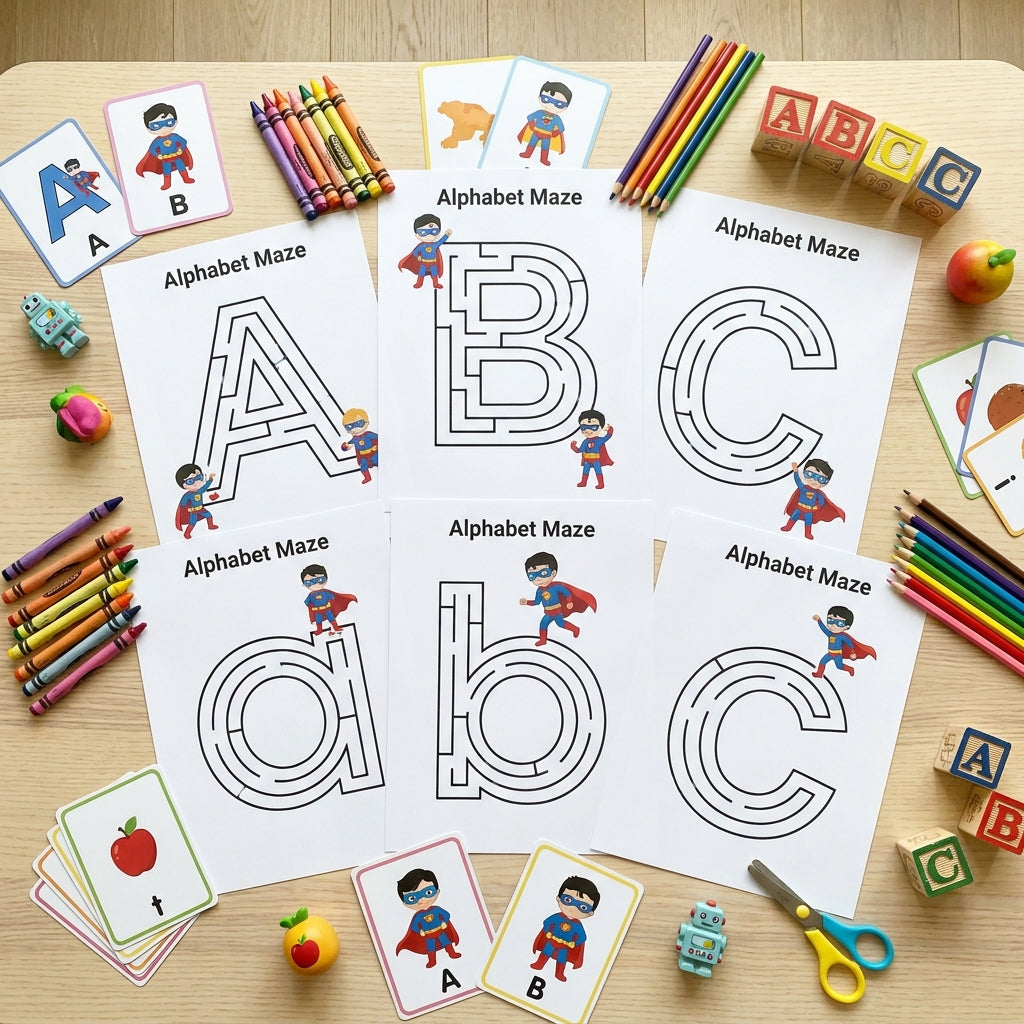 100 Pages Preschool & Kindergarten Maze Worksheets