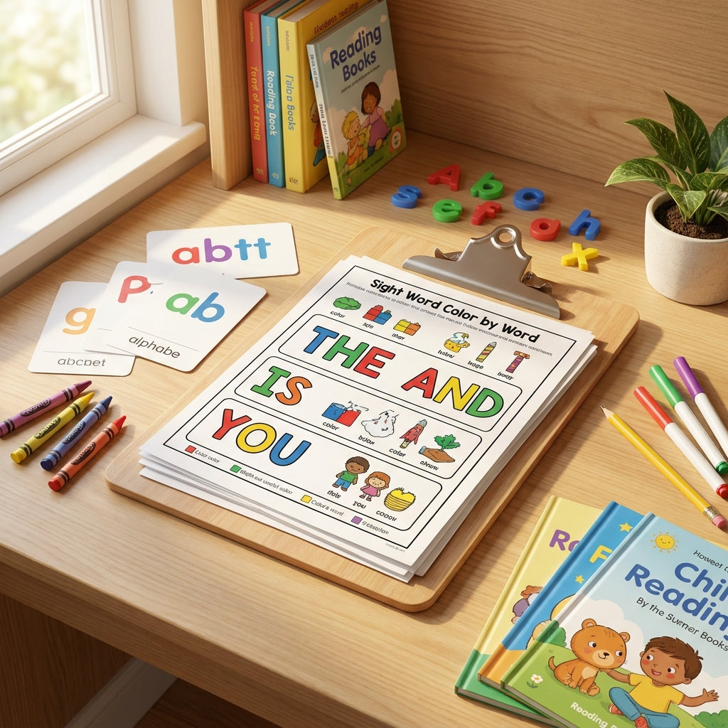 50 Pages Sight Word Color by Word Activity Book - Preschool & Kindergarten