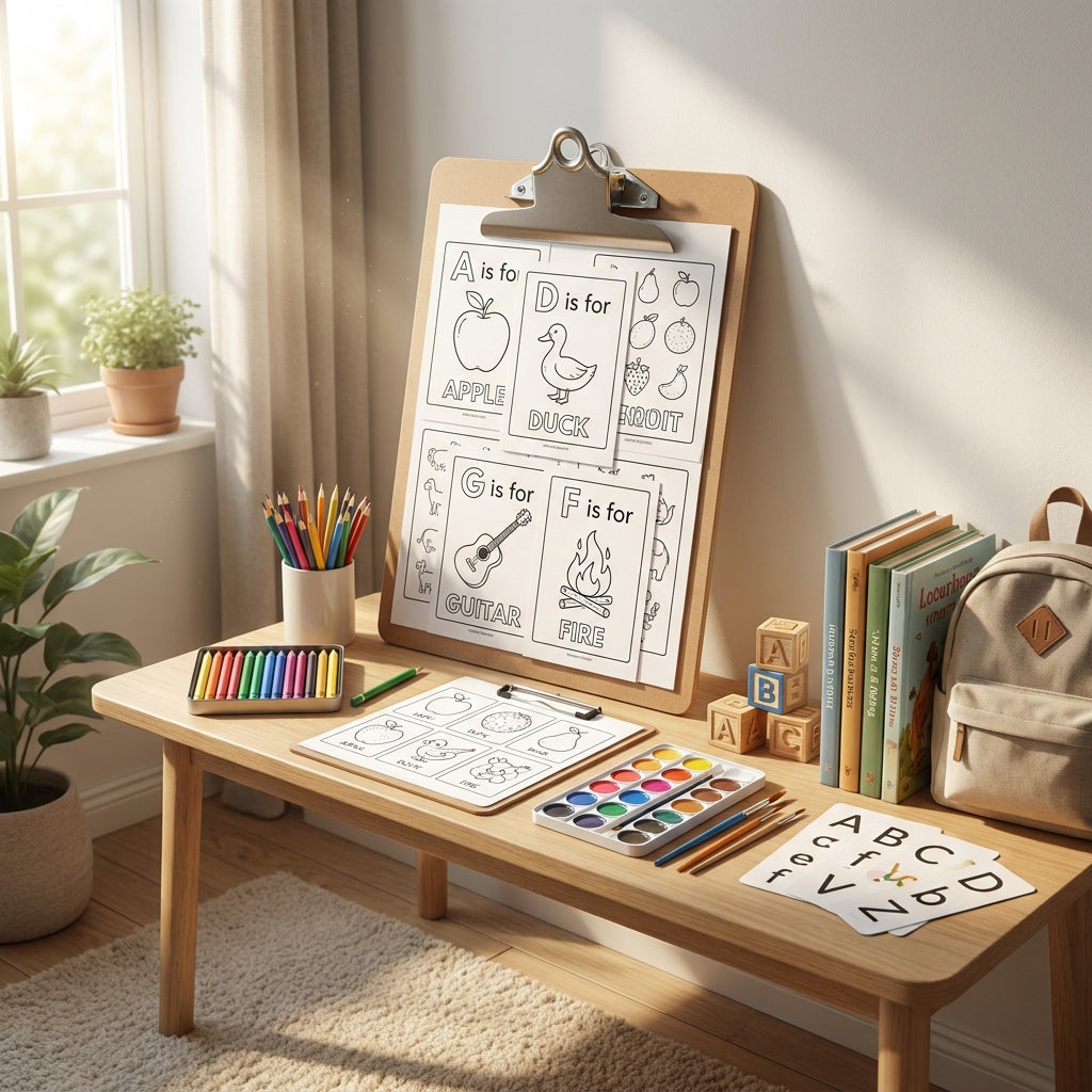85 Printable Educational Coloring Pages for Kids - Alphabet, Fruits, Vegetables & Animals