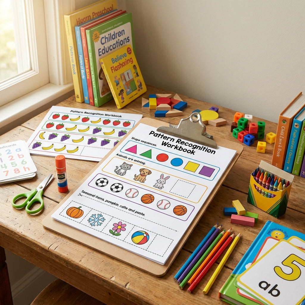 50 Pages Pattern Recognition Workbook - Preschool & Kindergarten Activities
