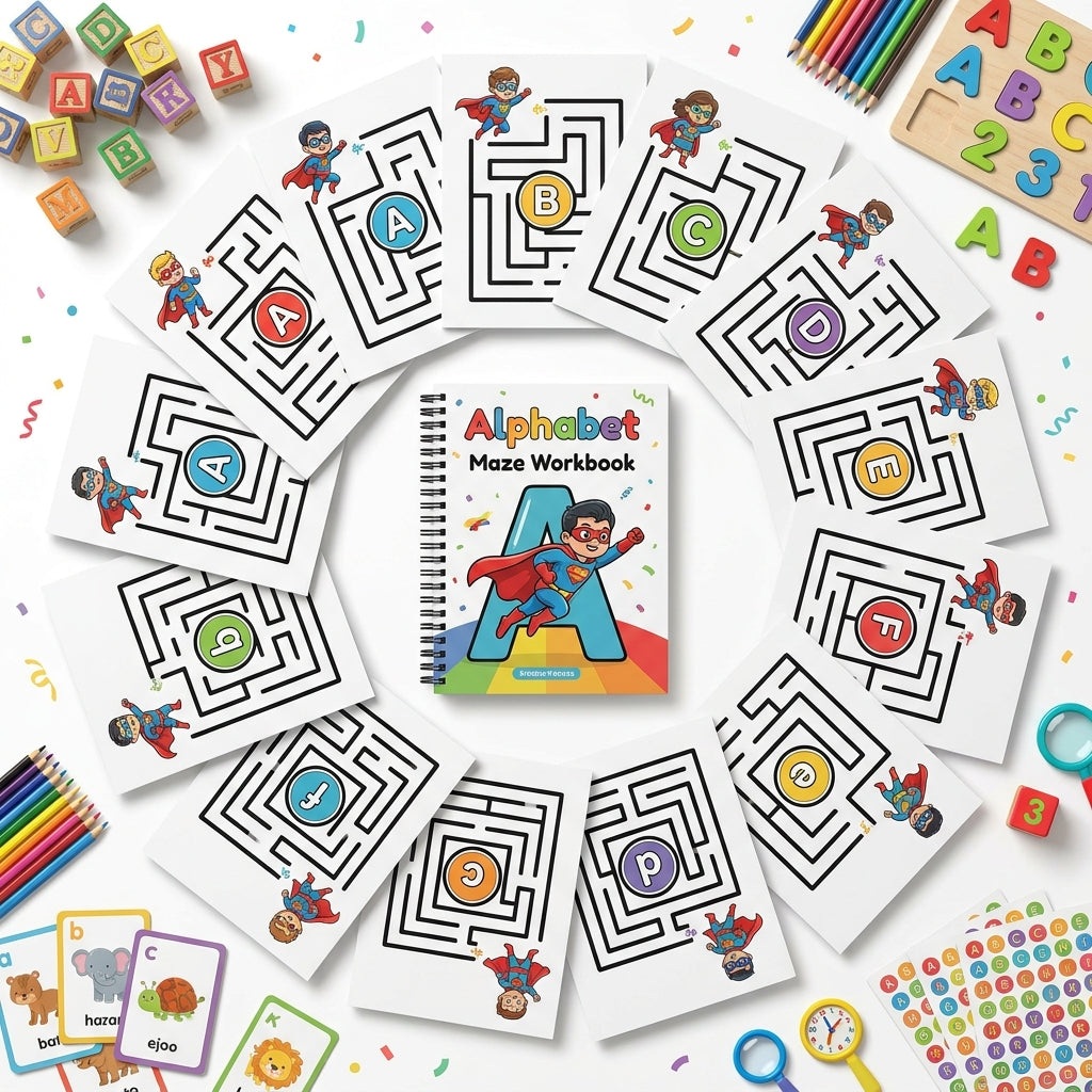 100 Pages Preschool & Kindergarten Maze Worksheets