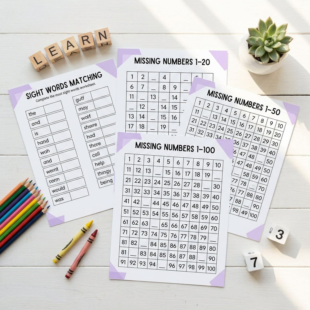 30 Pages Alphabet & Number Learning Bundle