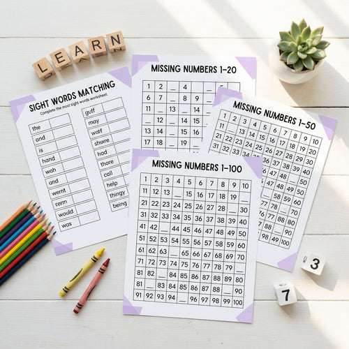 30 Pages Alphabet & Number Learning Bundle