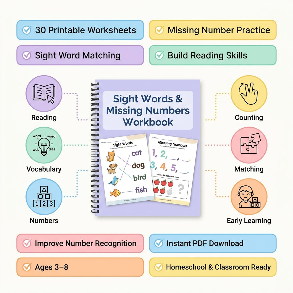 30 Pages Alphabet & Number Learning Bundle