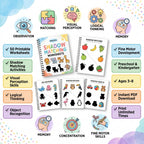 50 Pages Shadow Matching Worksheets for Kids Ages 3–8