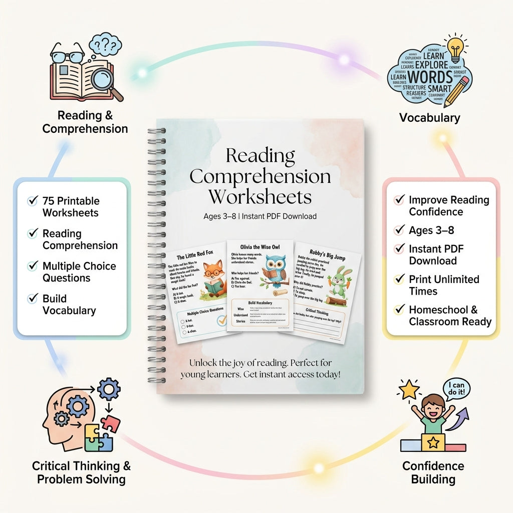 75 Printable Reading Passages & Comprehension Worksheets