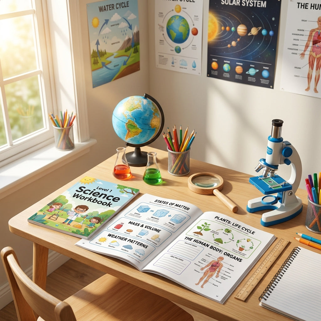 204 Pages Level 1 Science Workbook