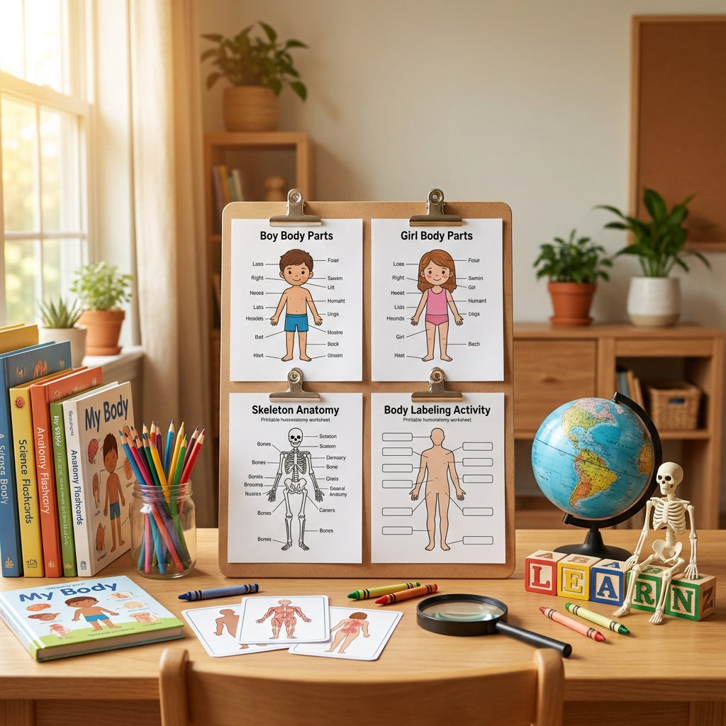 29 Pages Learn the Human Body - Printable Anatomy Busy Book