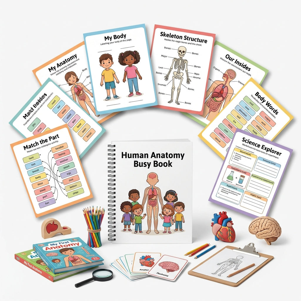 29 Pages Learn the Human Body - Printable Anatomy Busy Book