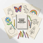 30 Pages Easy Color by Number Worksheets for Little Learners