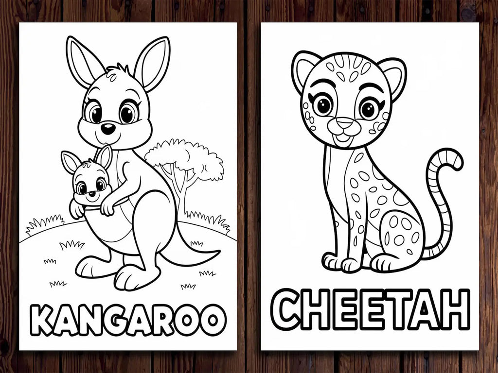 20 Wild Animals Coloring Pages for Kids (Printable PDF Bundle) StoryPop Printables