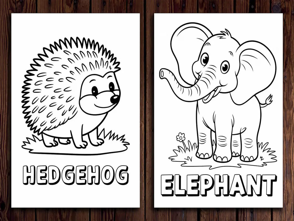 20 Wild Animals Coloring Pages for Kids (Printable PDF Bundle) StoryPop Printables
