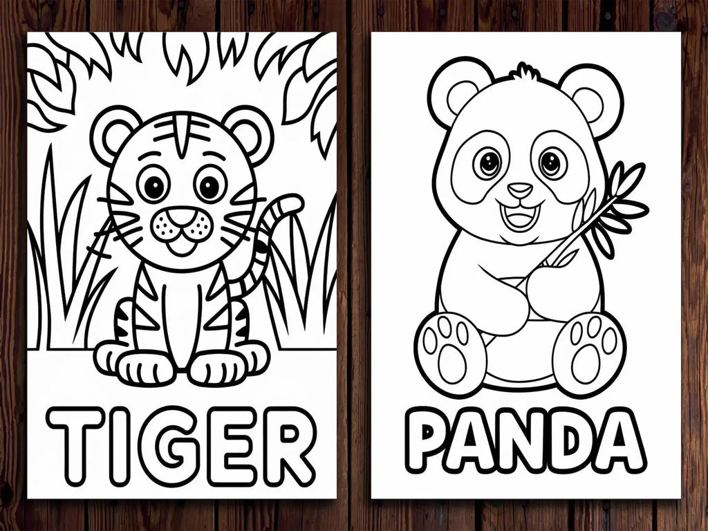20 Wild Animals Coloring Pages for Kids (Printable PDF Bundle) StoryPop Printables