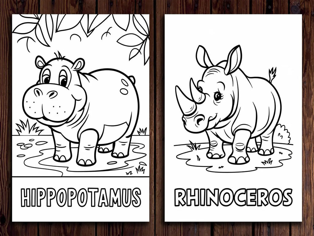 20 Wild Animals Coloring Pages for Kids (Printable PDF Bundle) StoryPop Printables