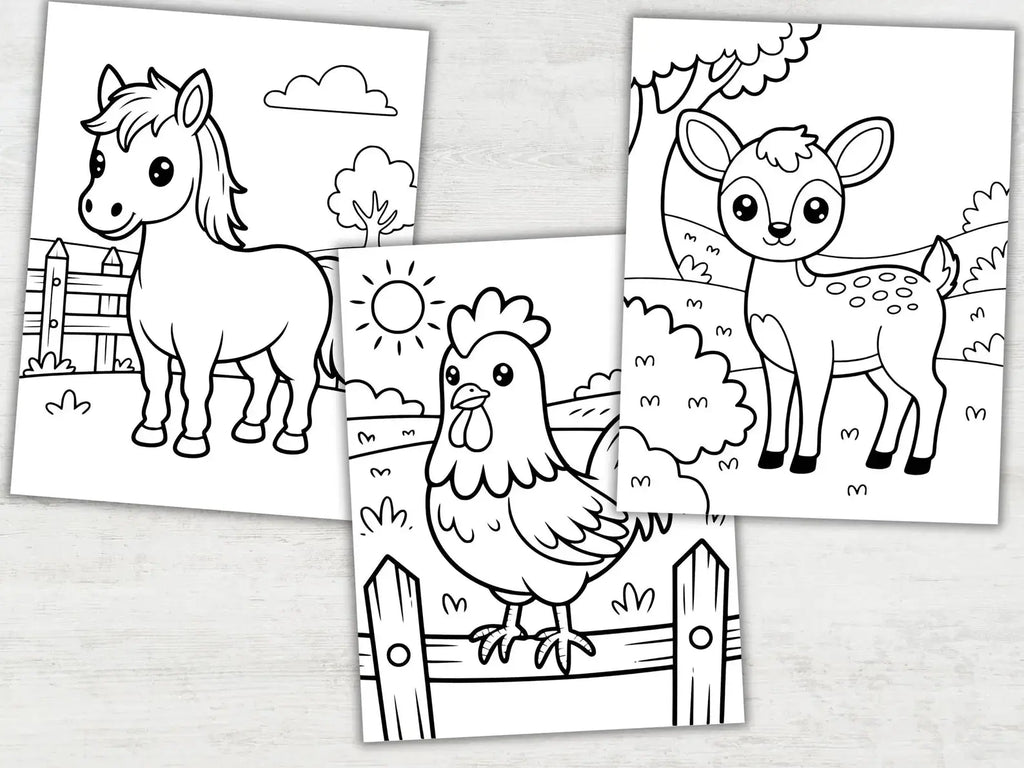 Farm Animal Coloring Pages for Kids (30 Printable PDF Pages) StoryPop Printables