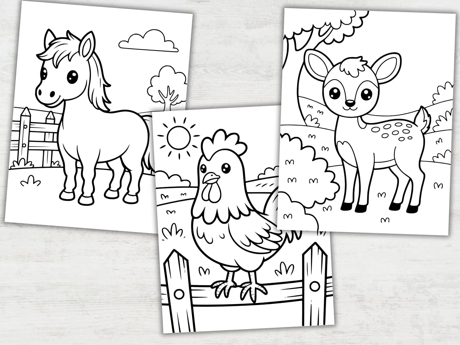 Farm Animal Coloring Pages for Kids (30 Printable PDF Pages)